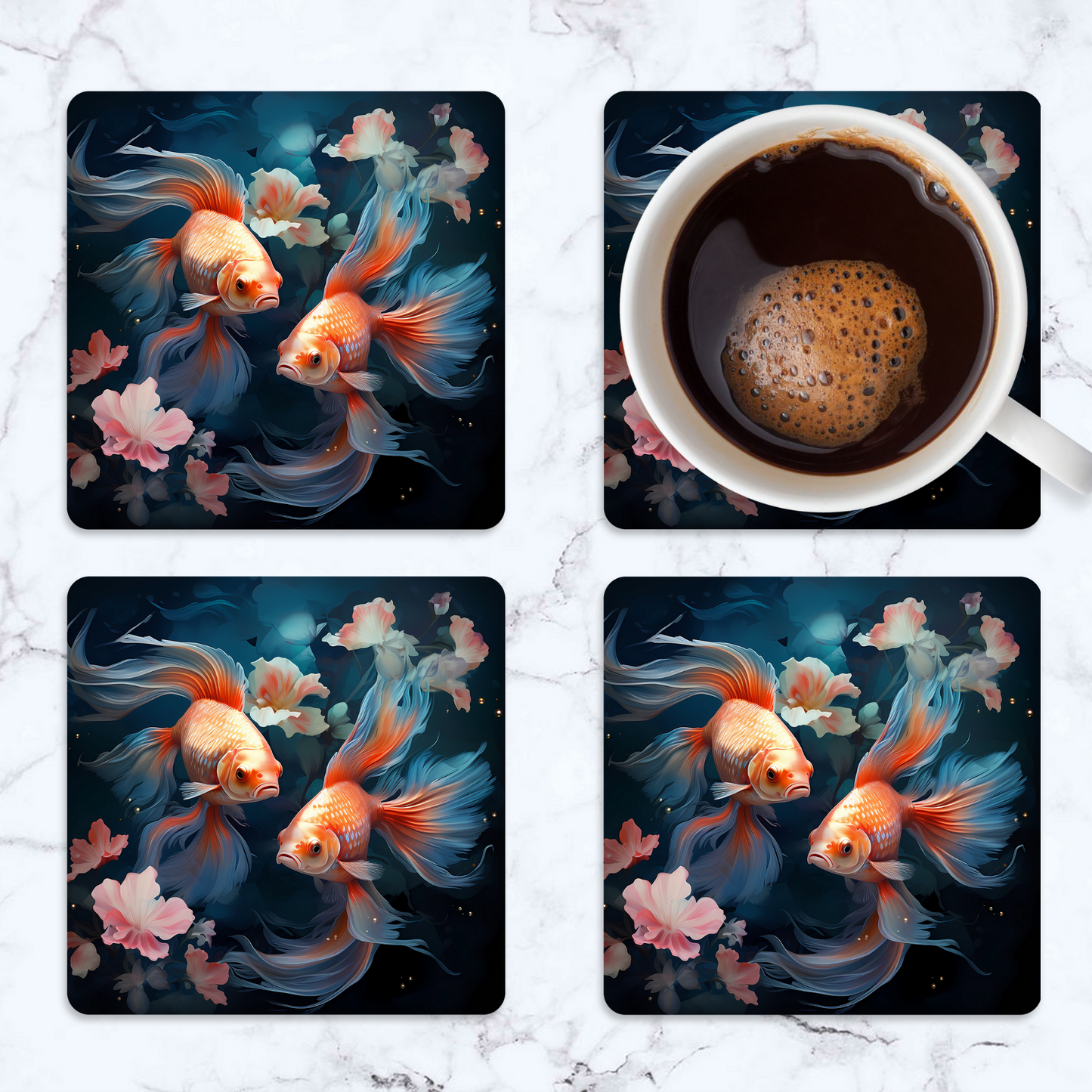 3D Fish Square Coaster