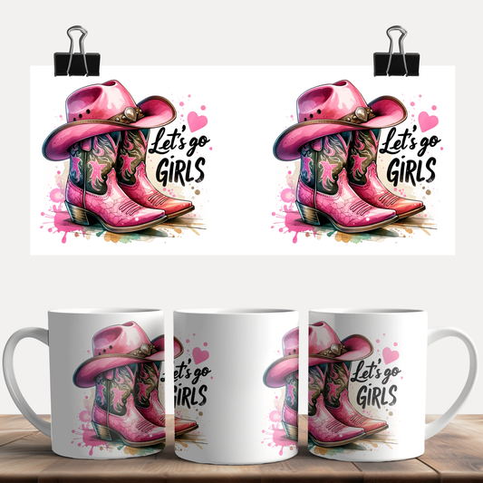 Lets Go Girls Cowgirl Boots Mug