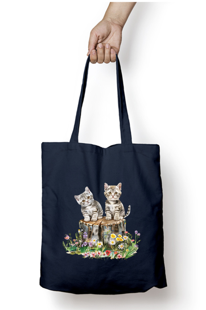 Cute Cat Tote Bags with Zipper