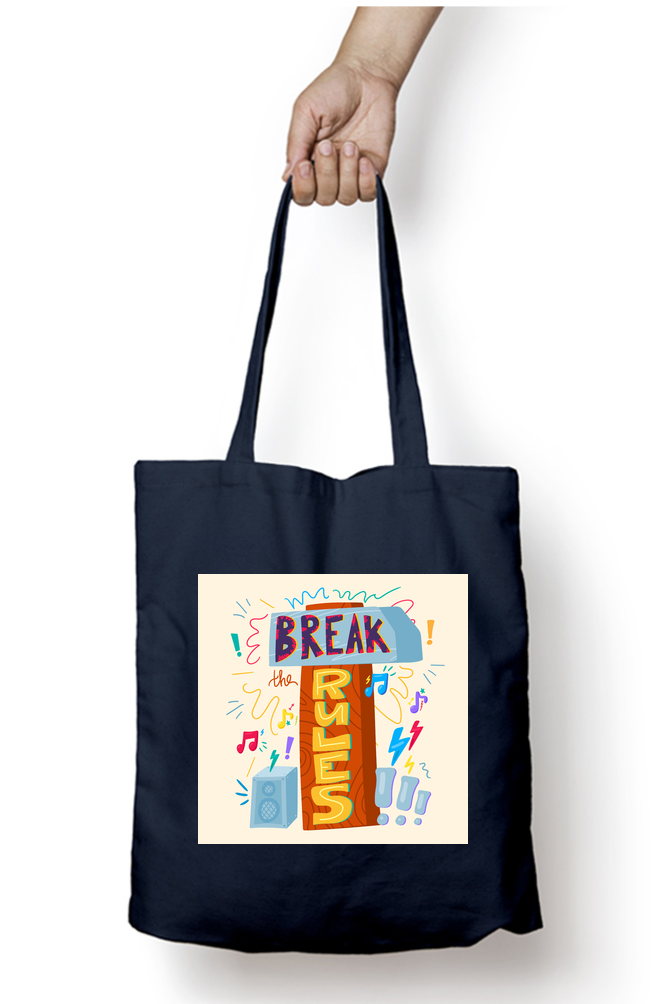 Break the Rules -  Tote Bags with Zipper