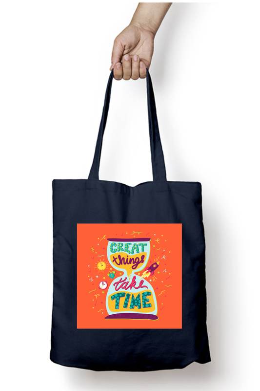 Great Things Takes Time - Tote Bags with Zipper