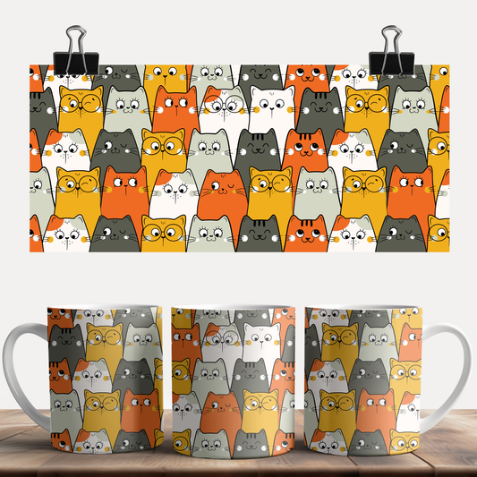 Cat Doodle Pattern Mug