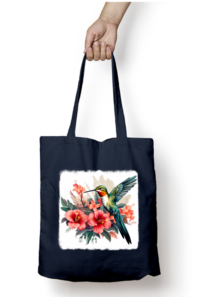 Cute Humming Bird Tote Bags with Zipper