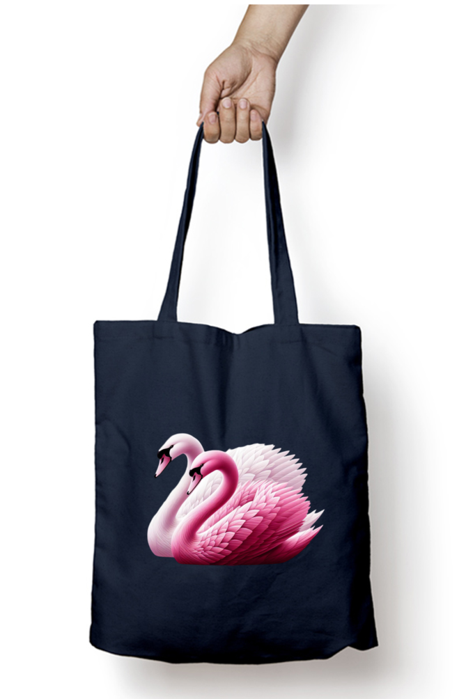 Swan Couple Tote Bags with Zipper