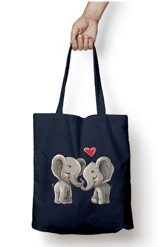 Elephant Valentine Tote Bags with Zipper