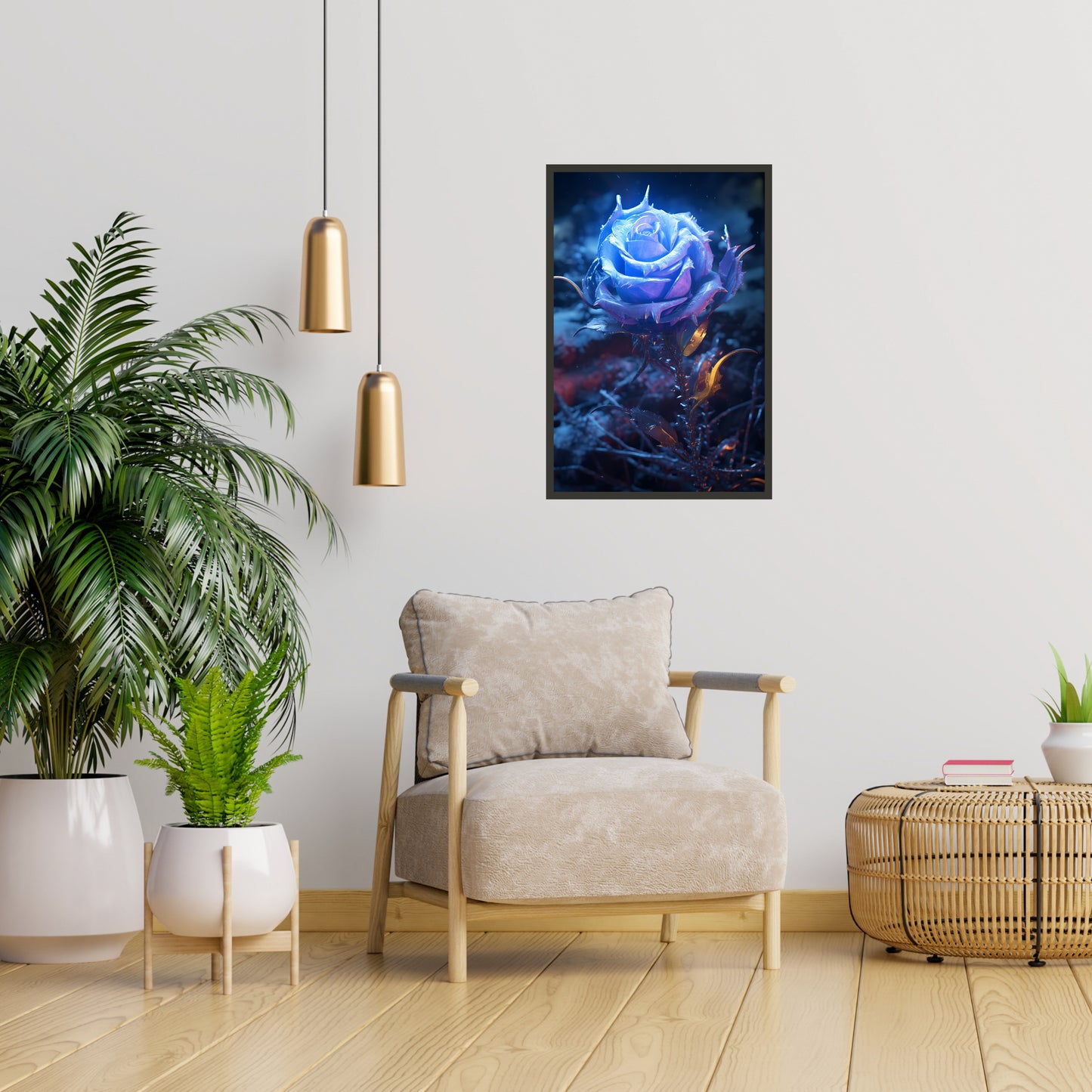 Beautiful Winter Color Rose Painting Wall Art