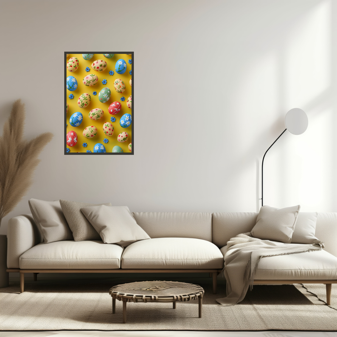 Beautiful Easter Eggs and Flowers Wall Art