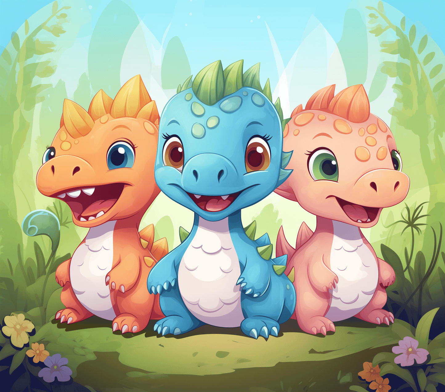 Cute Three Little Dinosaur - Sipper Bottle
