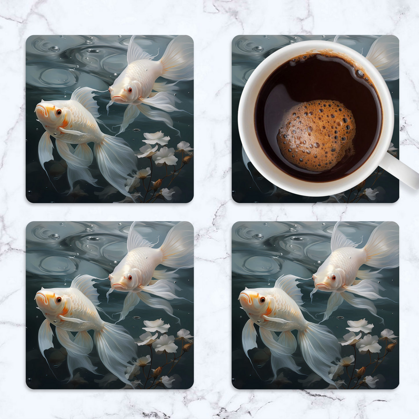3D Fish Square Coaster