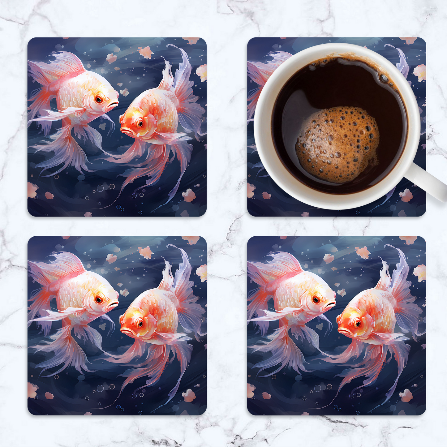 3D Fish Square Coaster