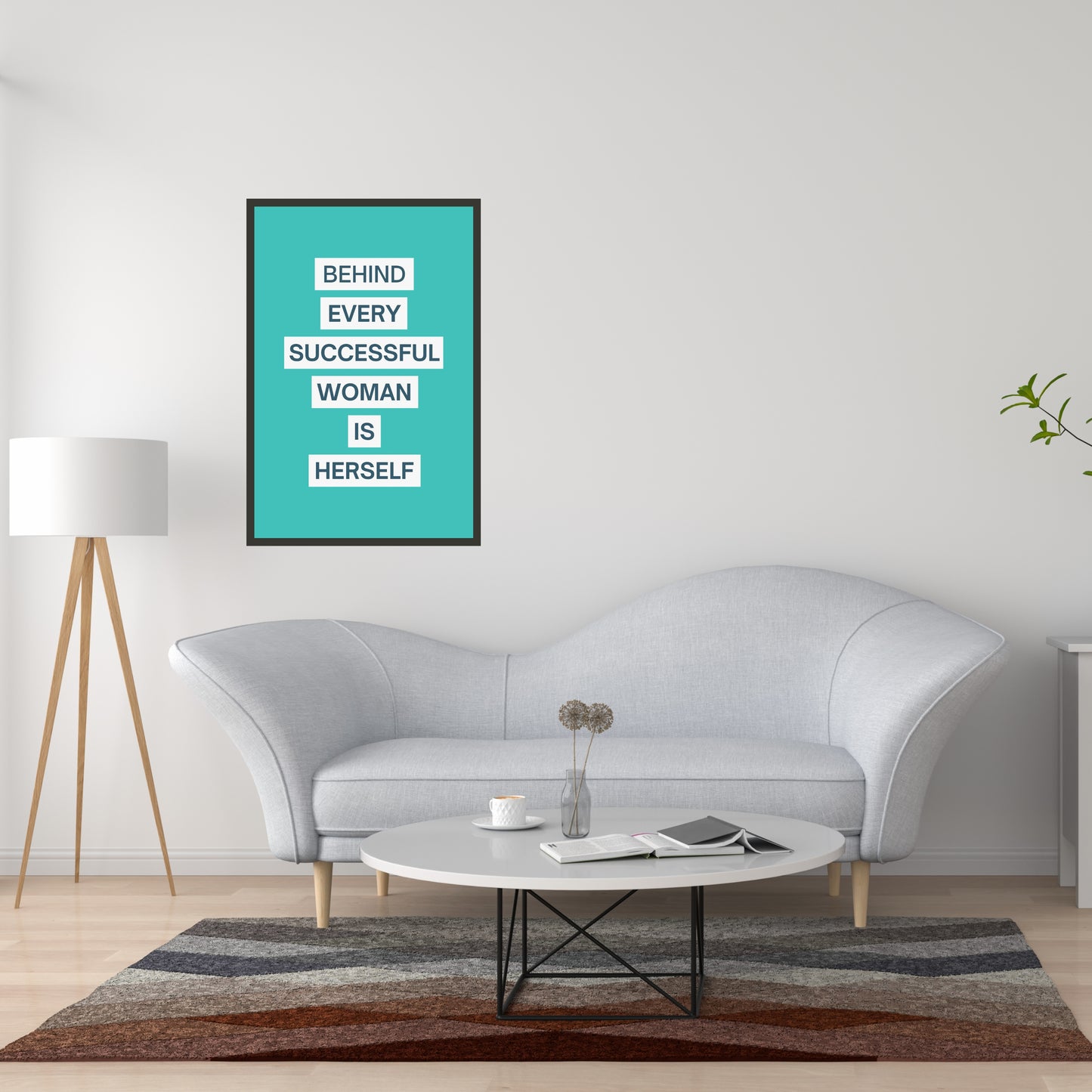 "Behind Every Successful Woman is Herself" Motivational Wall Art