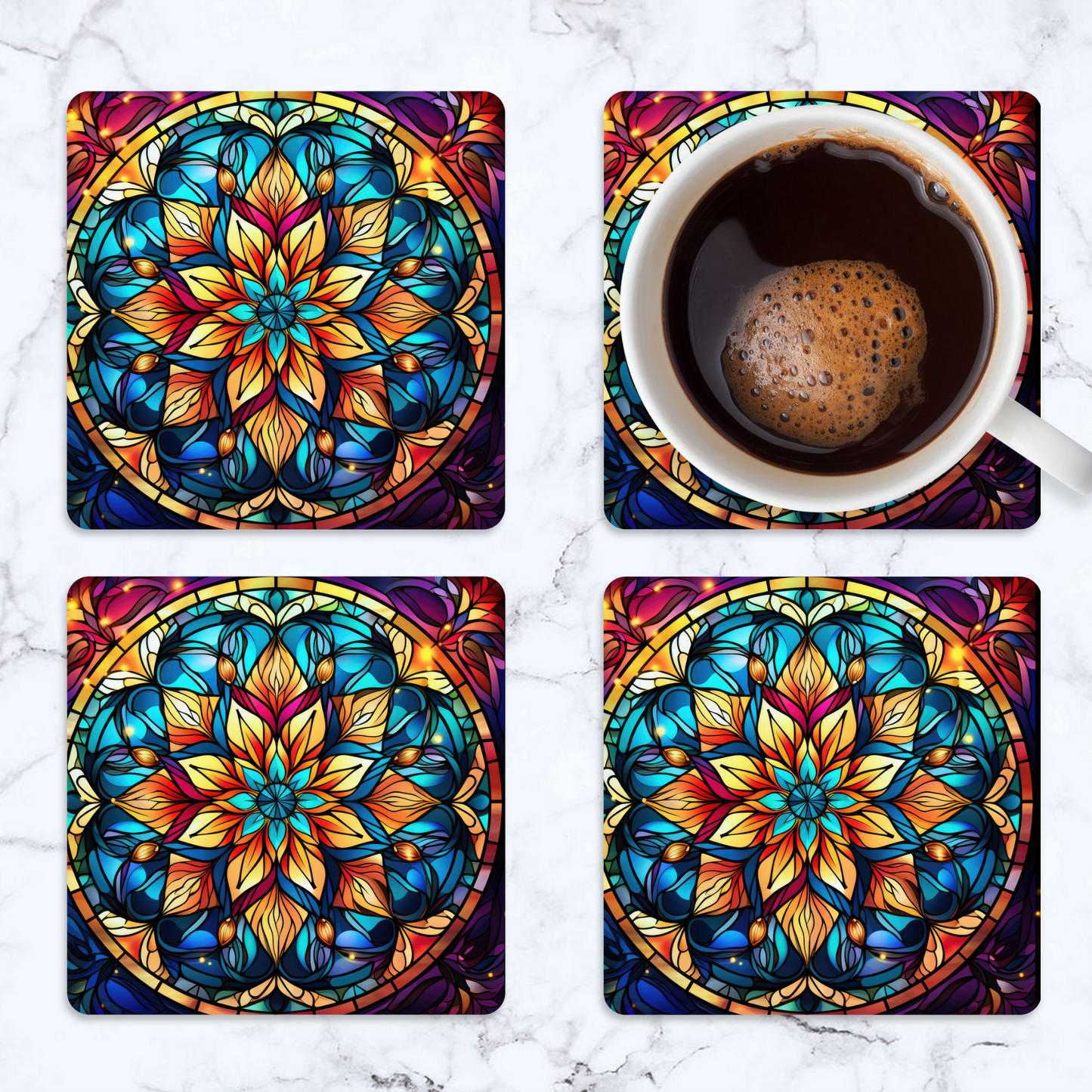 Mandala Square Coaster