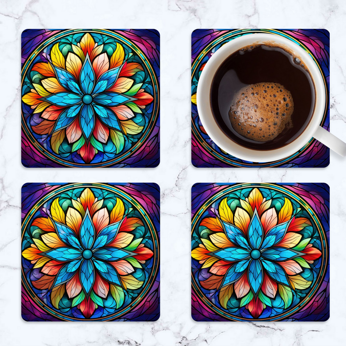 Mandala Square Coaster