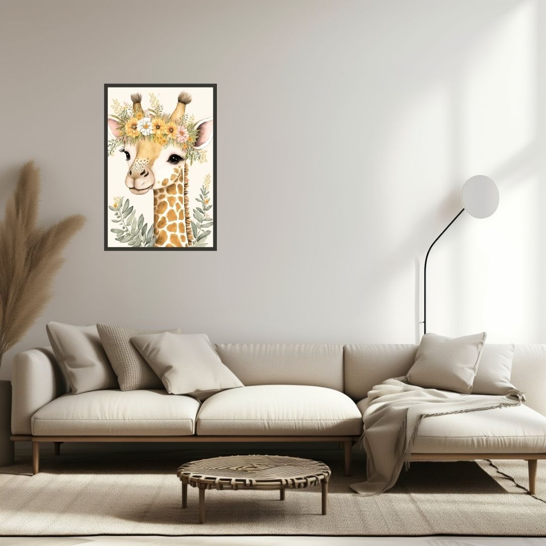 Boho Baby Giraffe Nursery Wall Art
