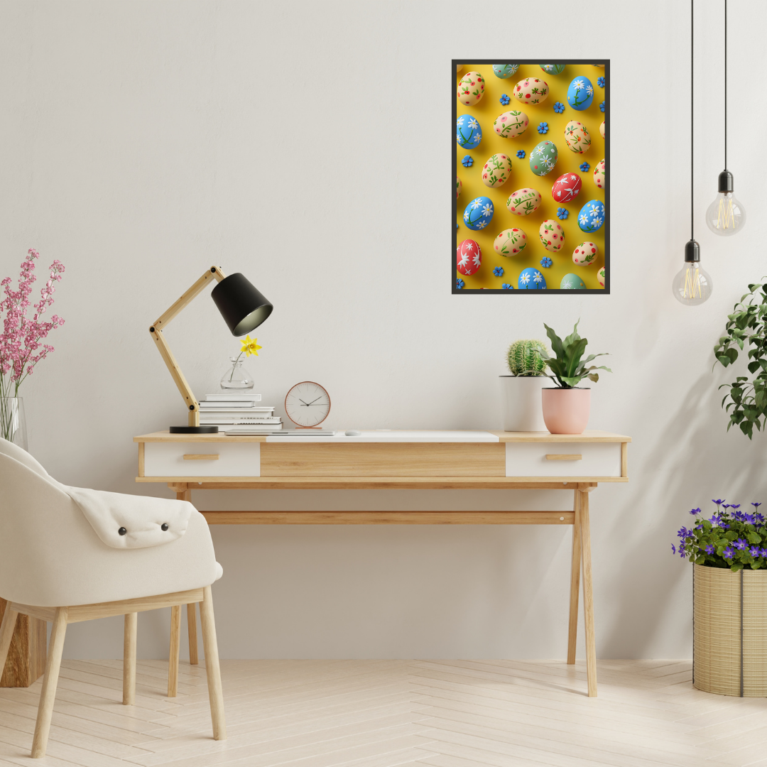 Beautiful Easter Eggs and Flowers Wall Art