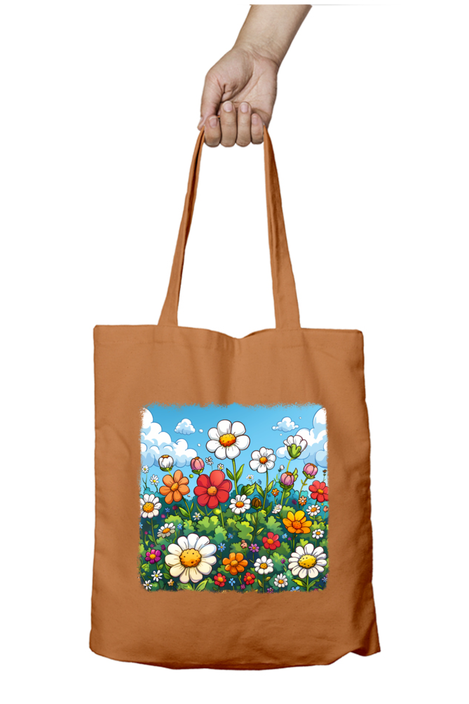 Flower Tote Bags with Zipper
