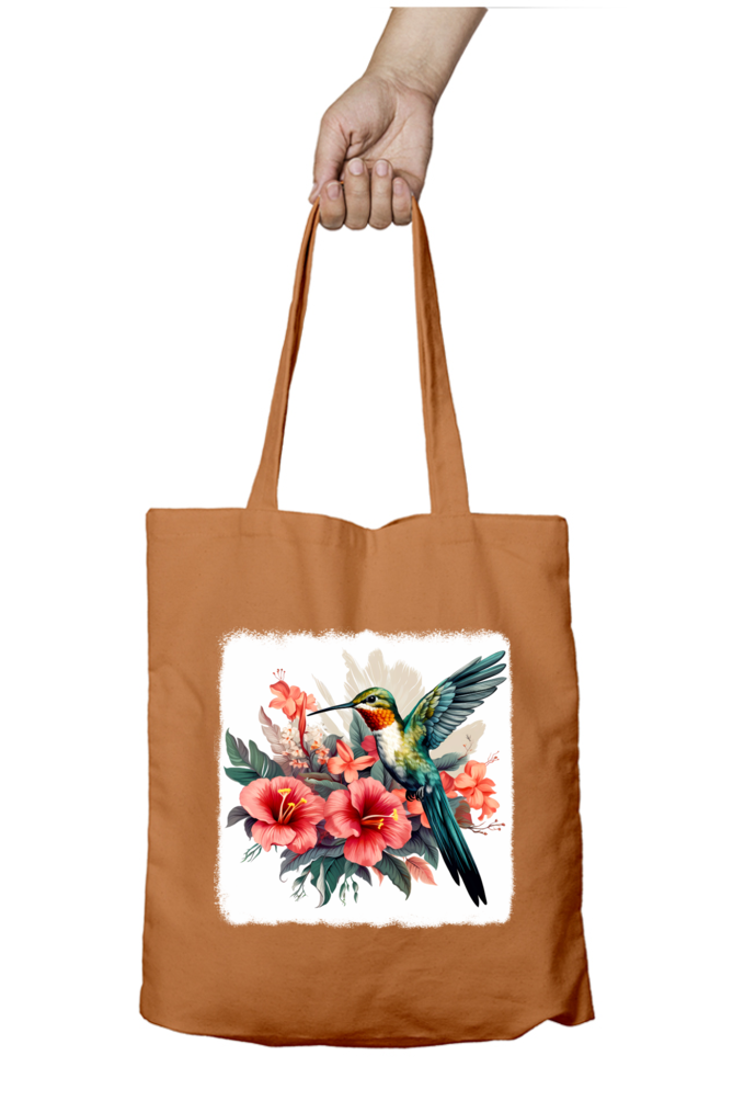 Cute Humming Bird Tote Bags with Zipper