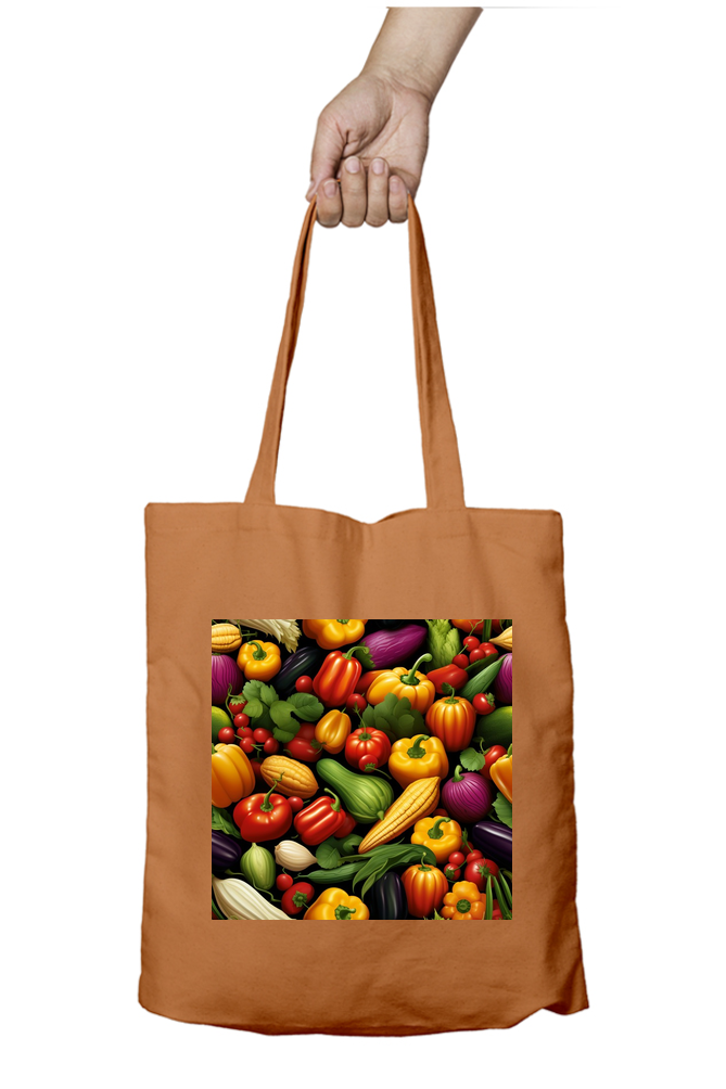Vegetable Pattern - Tote Bags with Zipper