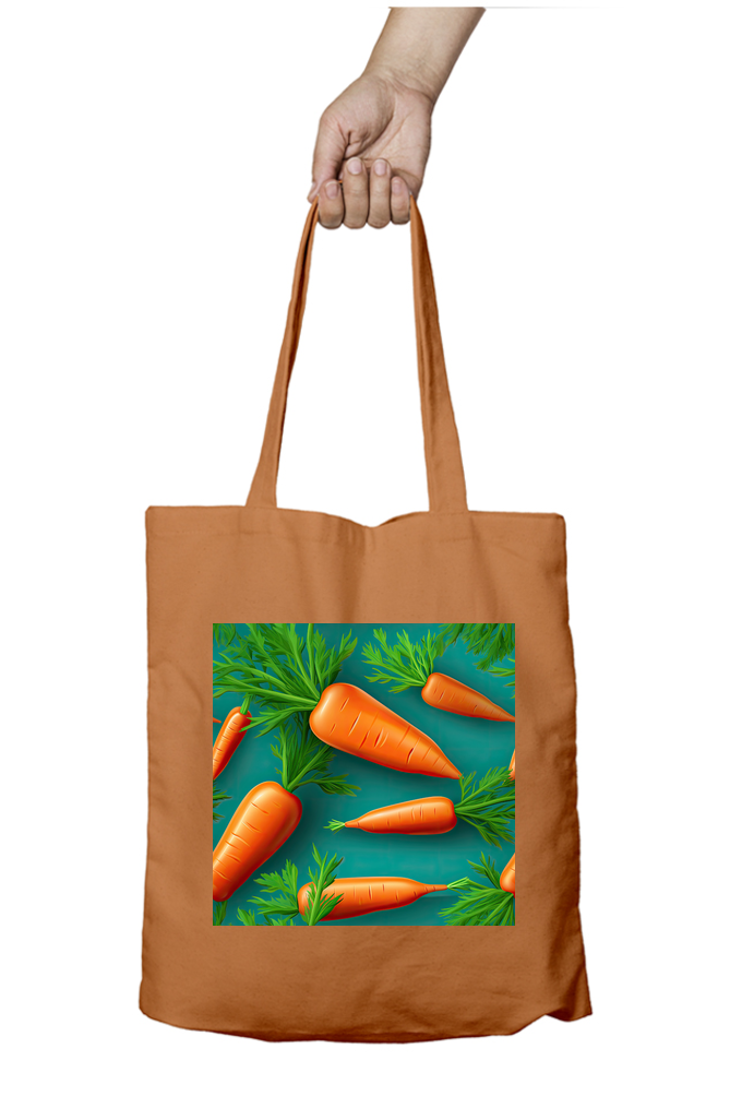 Fresh Carrot Tote Bags with Zipper