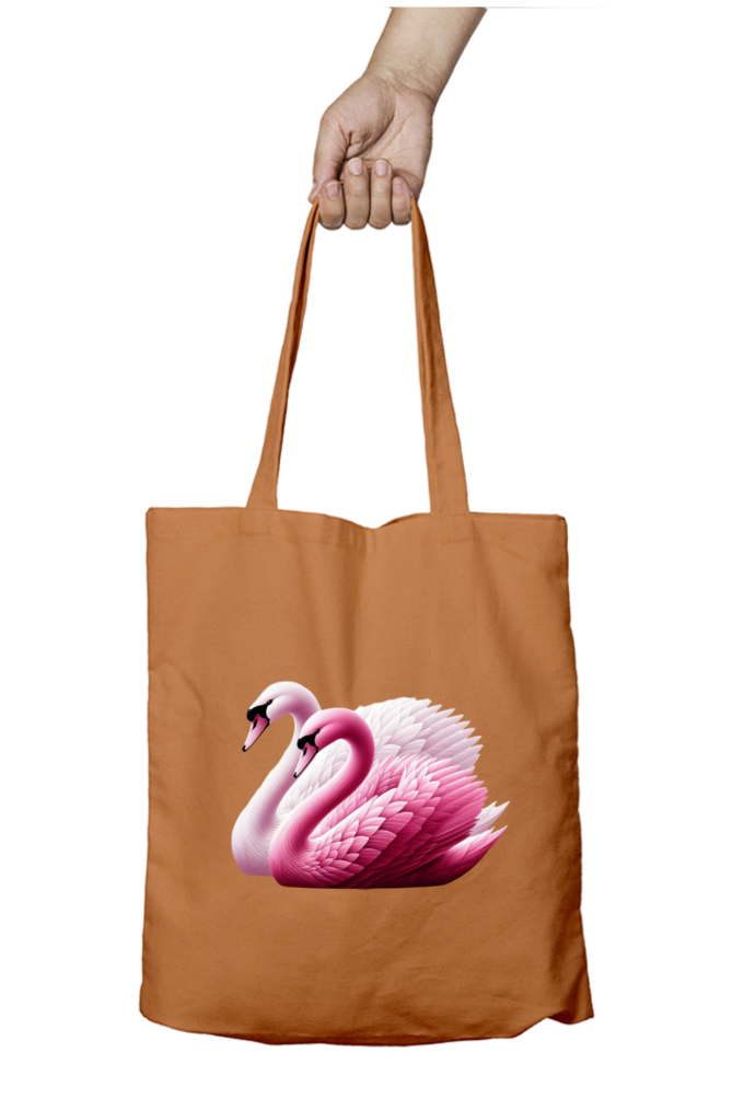 Swan Couple Tote Bags with Zipper
