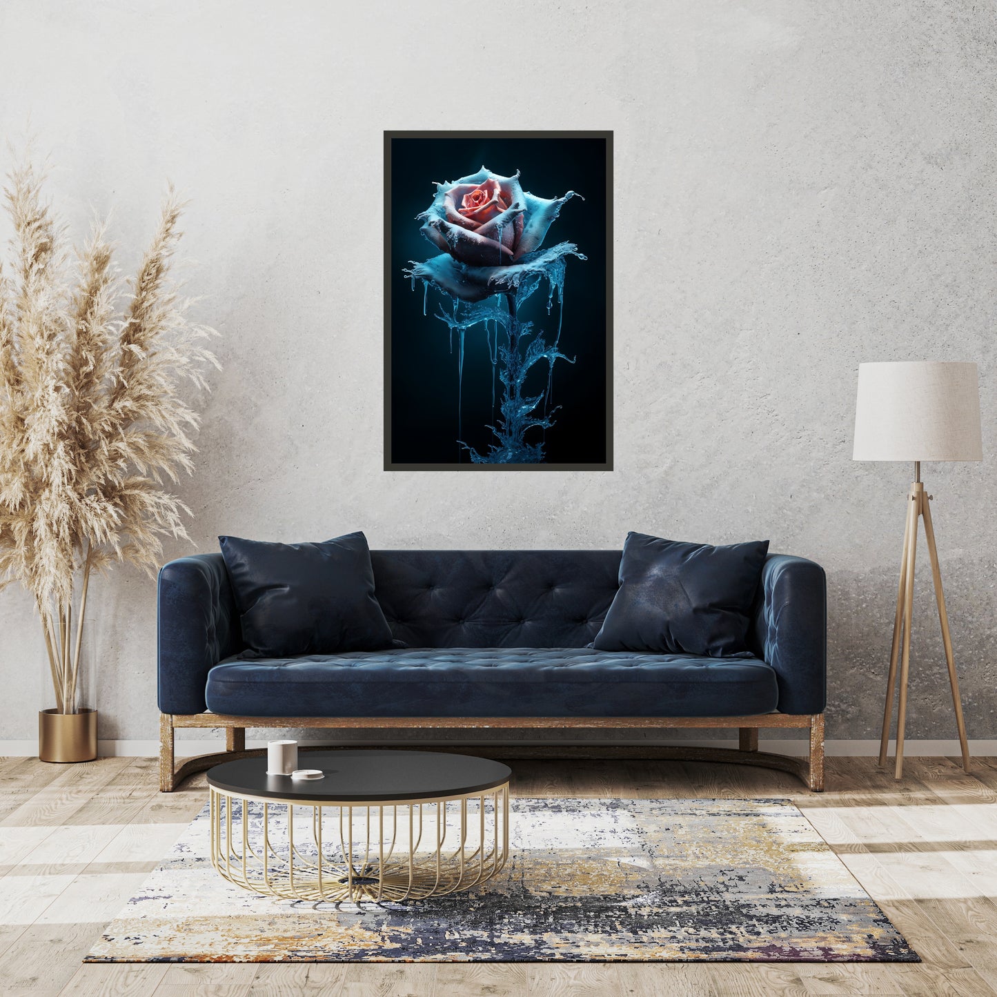 Beautiful Winter Color Rose Painting Wall Art