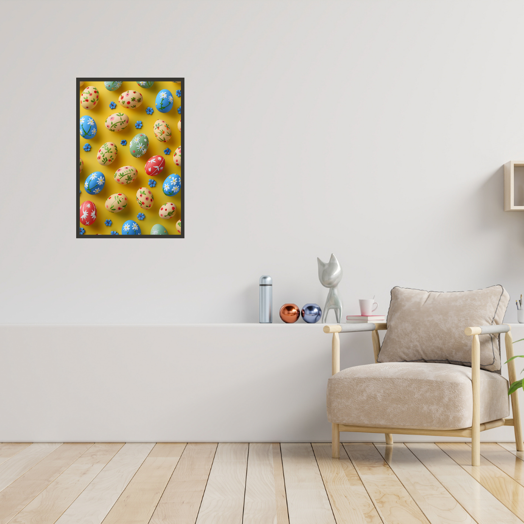 Beautiful Easter Eggs and Flowers Wall Art