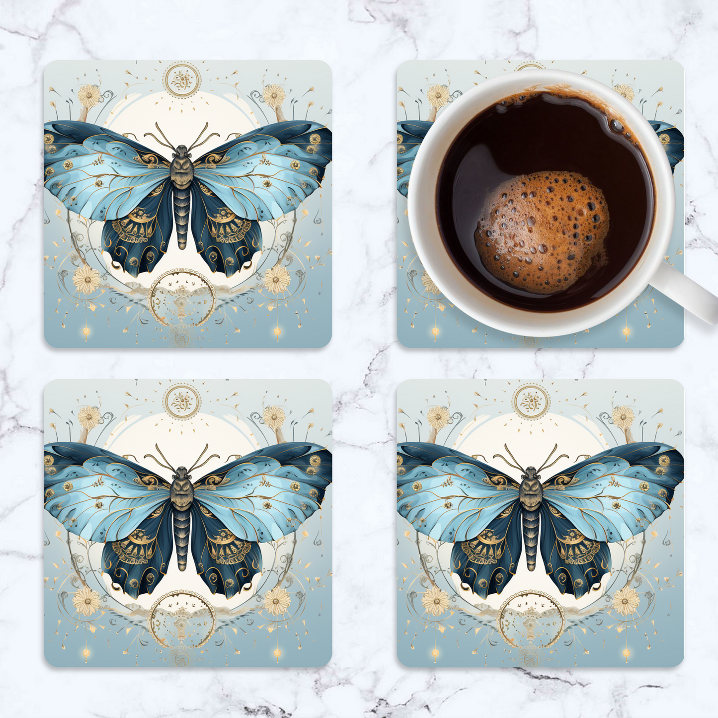Butterfly Square Coaster