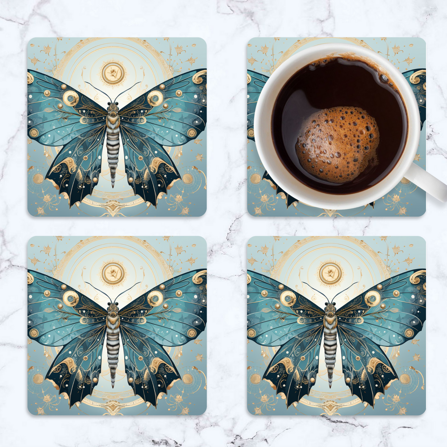 Butterfly Square Coaster