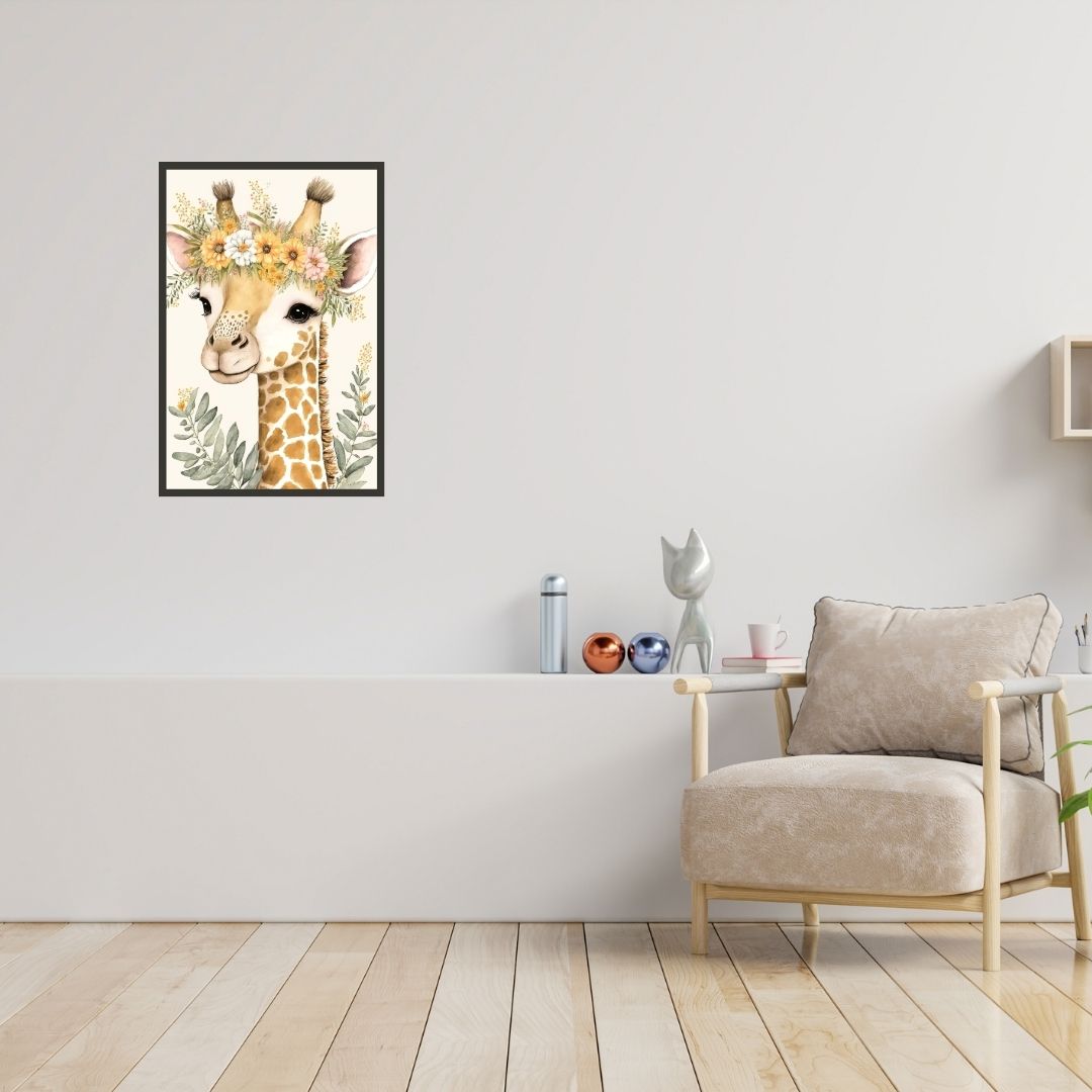 Boho Baby Giraffe Nursery Wall Art