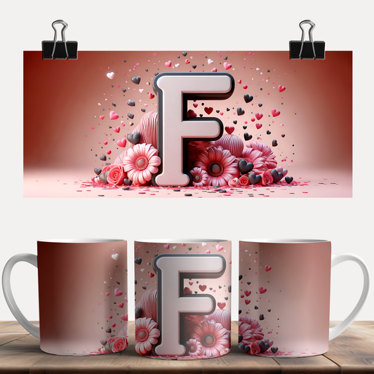 Valentine Alphabet F Mug