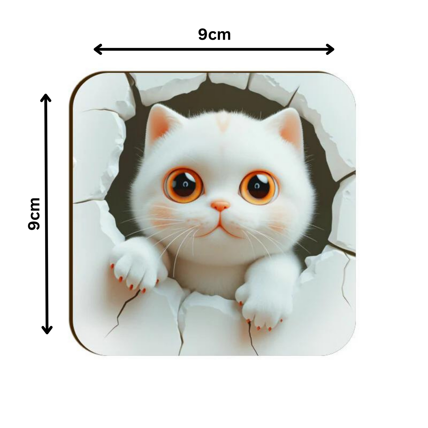 Cute Cat Square Coaster