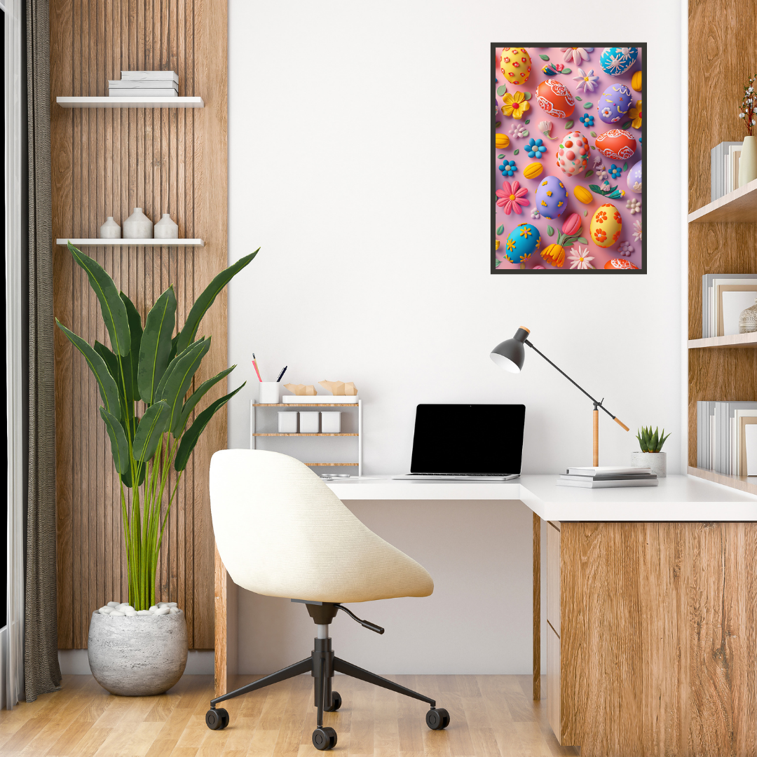 Beautiful Easter Eggs and Flowers Wall Art