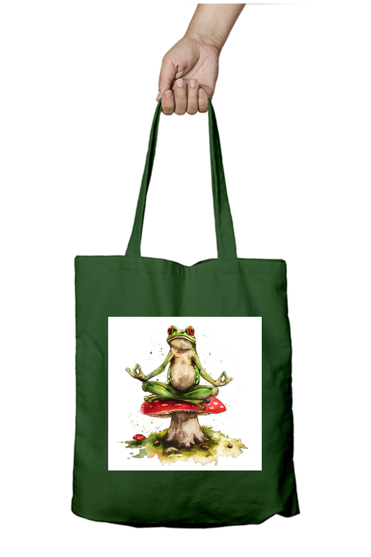Yoga Frog Tote Bags with Zipper