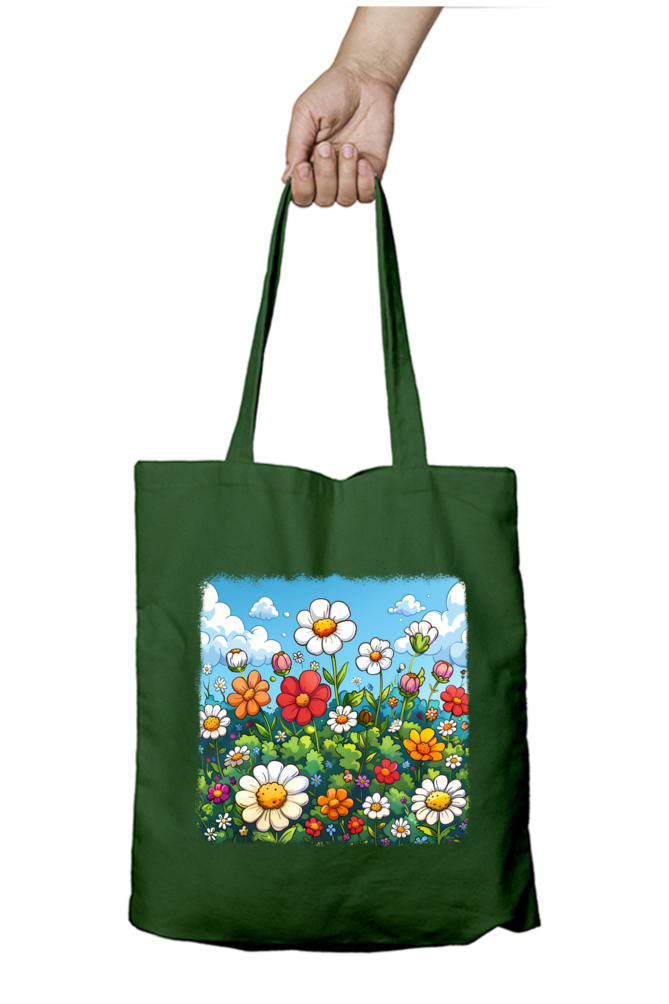 Flower Tote Bags with Zipper