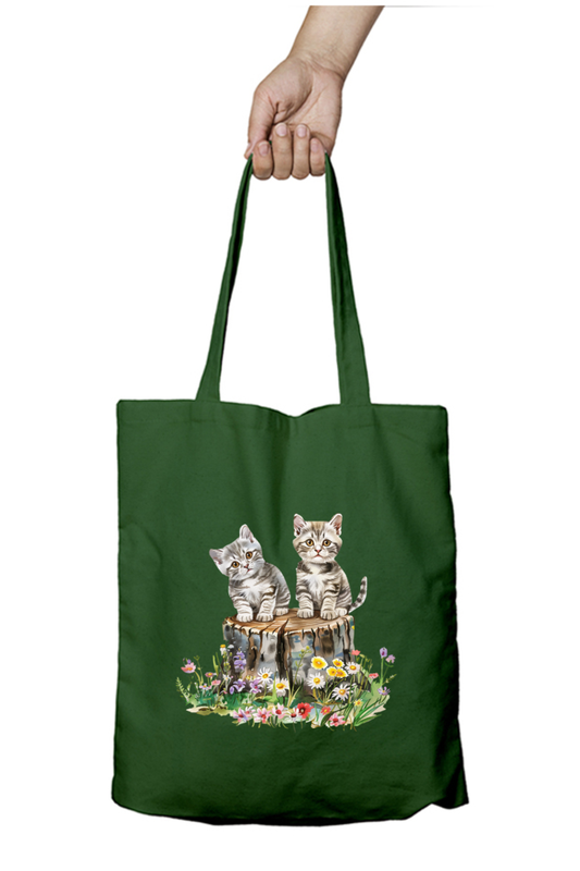 Cute Cat Tote Bags with Zipper