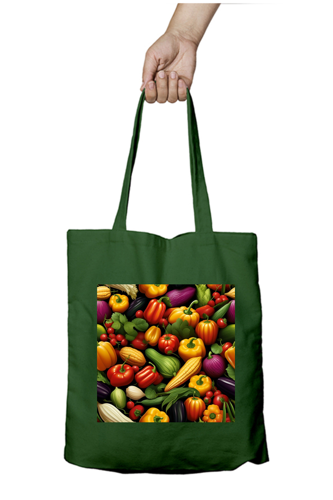 Vegetable Pattern - Tote Bags with Zipper