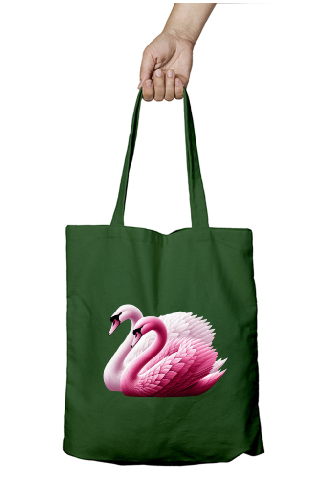 Swan Couple Tote Bags with Zipper