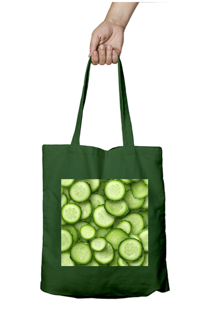 Fresh Cucumber Tote Bags with Zipper