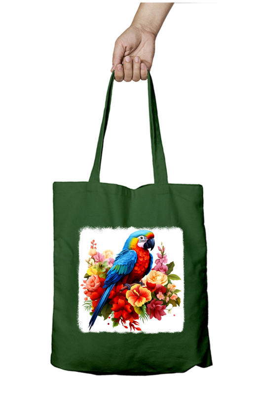 Cute Parrot Tote Bags with Zipper