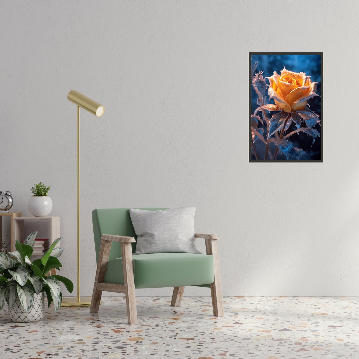 Beautiful Winter Color Rose Painting Wall Art
