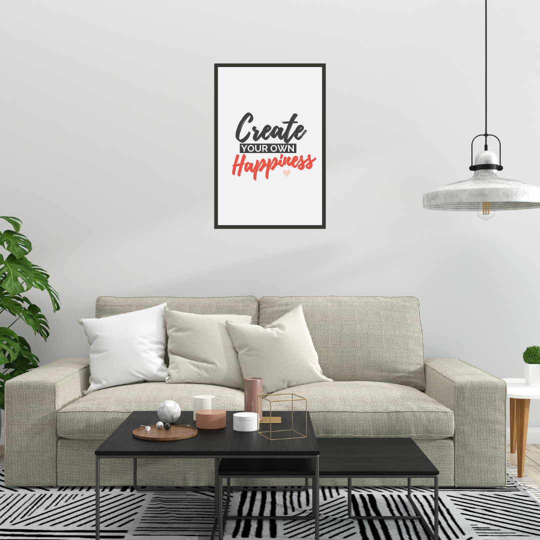 "Create Your Own Happiness" Motivational Wall Art