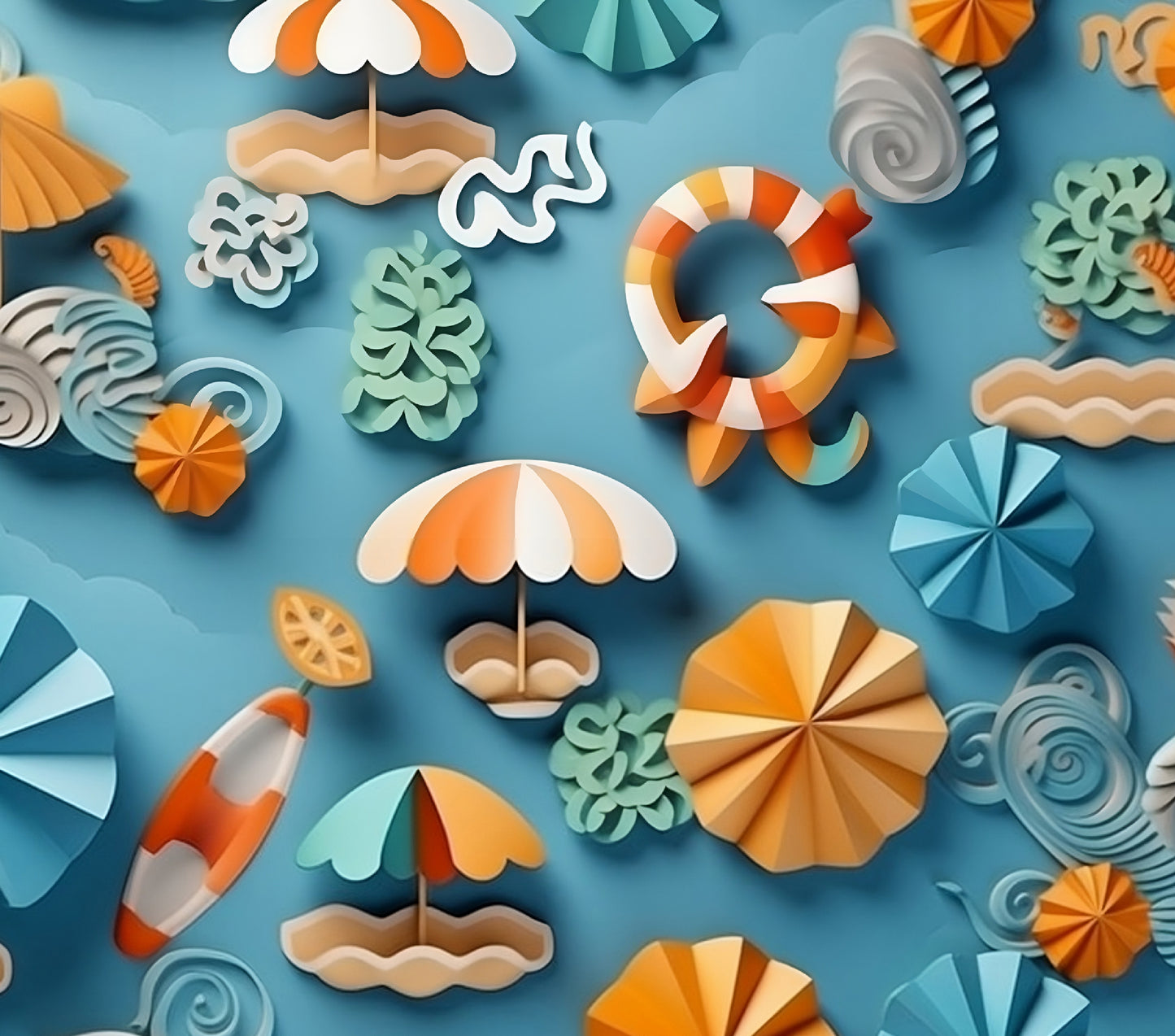 3D Summer Beach Sipper Bottle