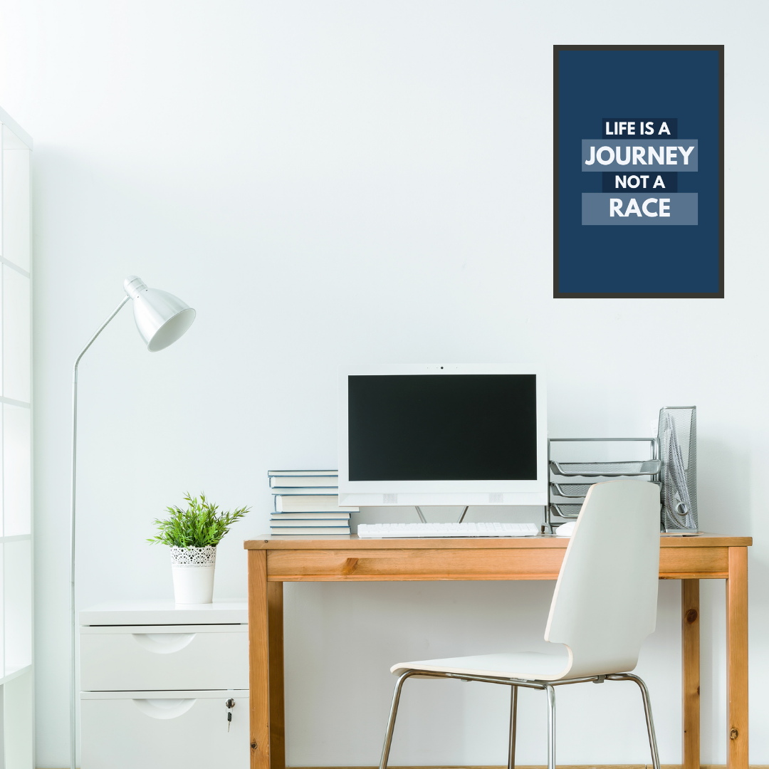"Life is a Journey, Not a Race" Motivational Wall Art