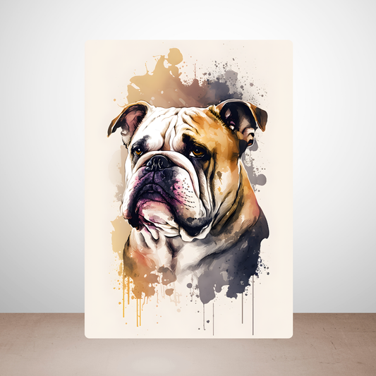 Metal Poster -Watercolor Bulldog