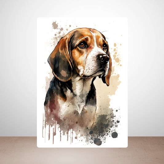 Metal Poster -Watercolor Beagle Dog
