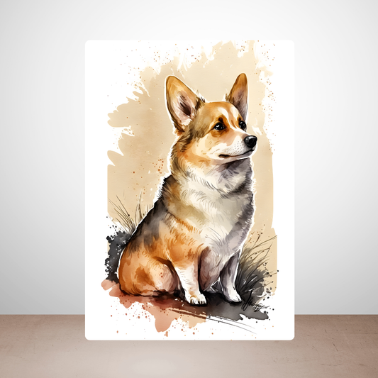 Metal Poster -Watercolor Pembroke Welsh Corgi Dog