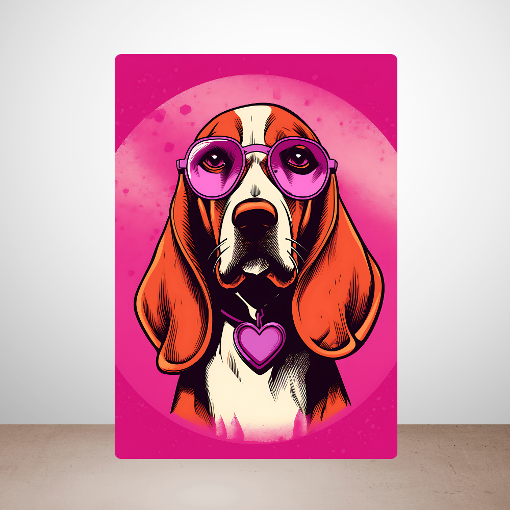 Metal Poster - Beagle Dog with Pink Theme
