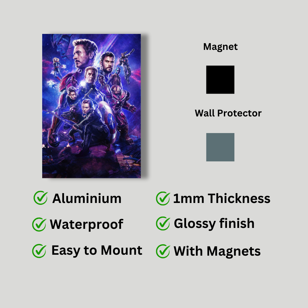 Avengers endgame poster - metal poster – premium home decor