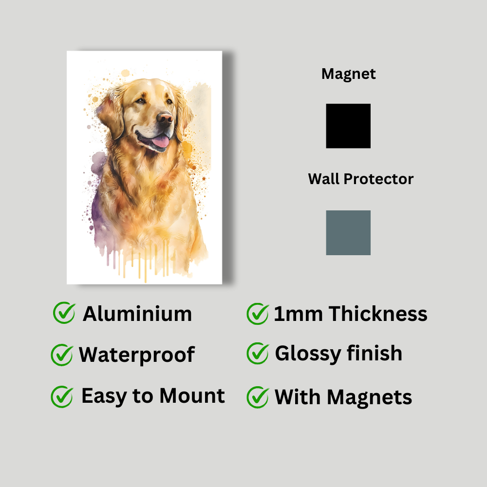 Metal Poster - Watercolor Golden Retriever