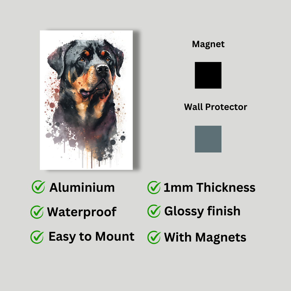 Metal Poster -Watercolor Rottweiler Dog